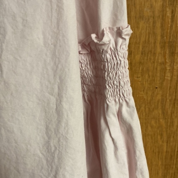 PALE pink Barbiecore Mossimo button down smocked and ruffled sleeves Size M EUC - Picture 4 of 9